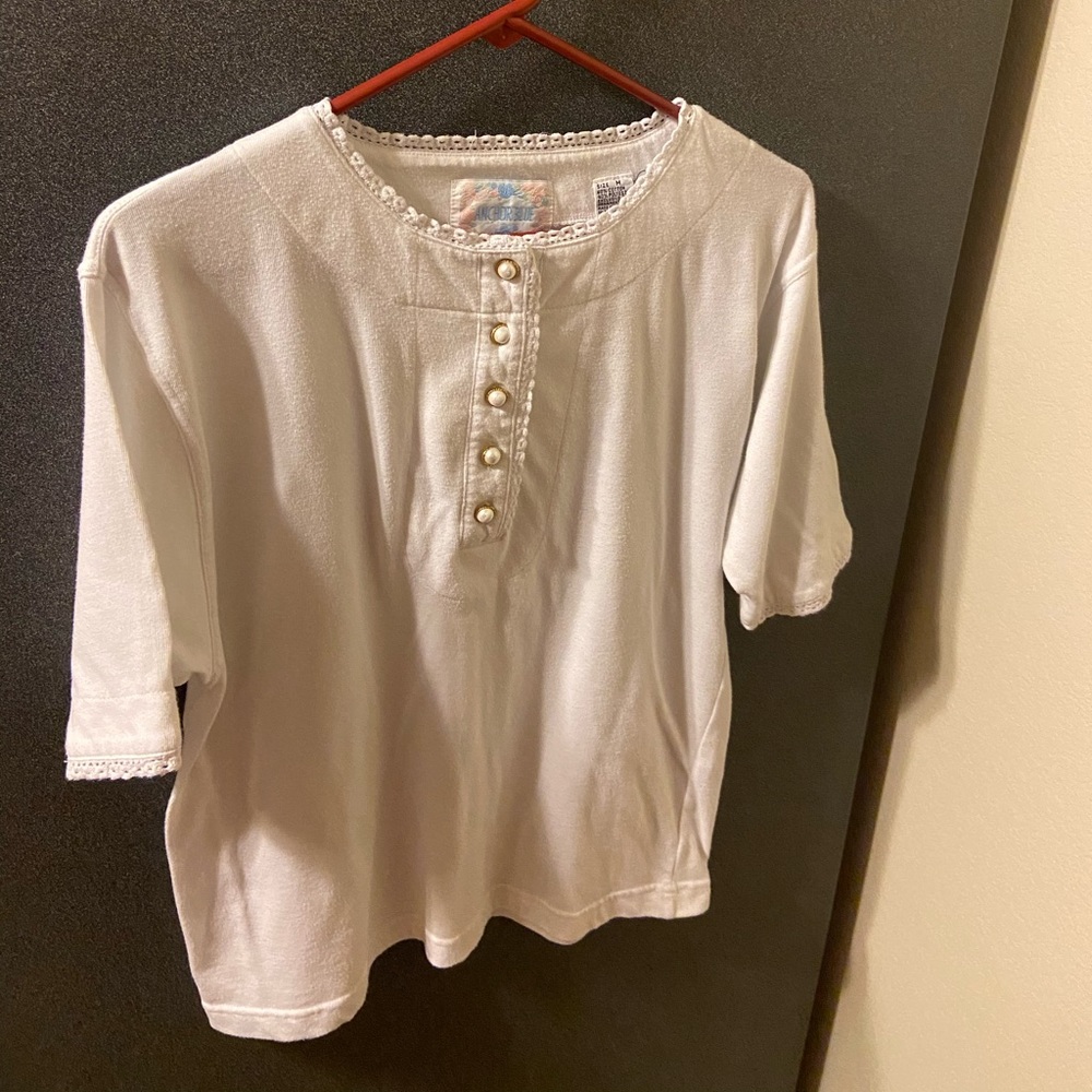 Anchor Blue pearl button shirt-M